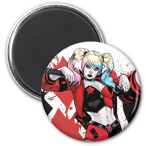 Batman  Harley Quinn Hearts  Diamonds Splatter Magnet
