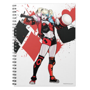 Batman   Harley Quinn Hearts & Diamonds Splatter Notebook