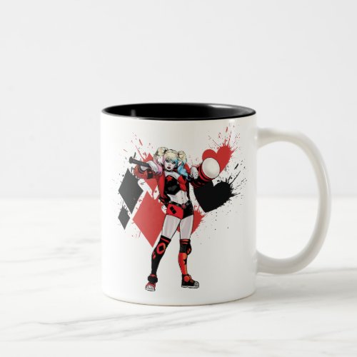 Batman  Harley Quinn Hearts  Diamonds Splatter Two_Tone Coffee Mug