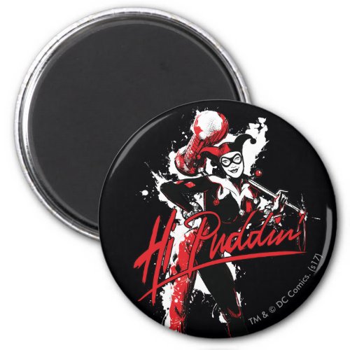 Batman  Harley Quinn Hi Puddin Ink Art Magnet