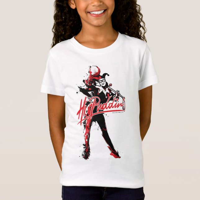 Batman | Harley Quinn "Hi Puddin'" Ink Art T-Shirt (Front)