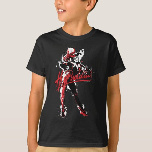 Batman  Harley Quinn Hi Puddin Ink Art T_Shirt