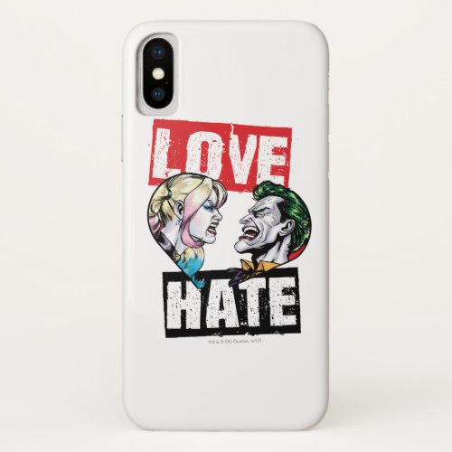 Batman  Harley Quinn  Joker LoveHate iPhone X Case