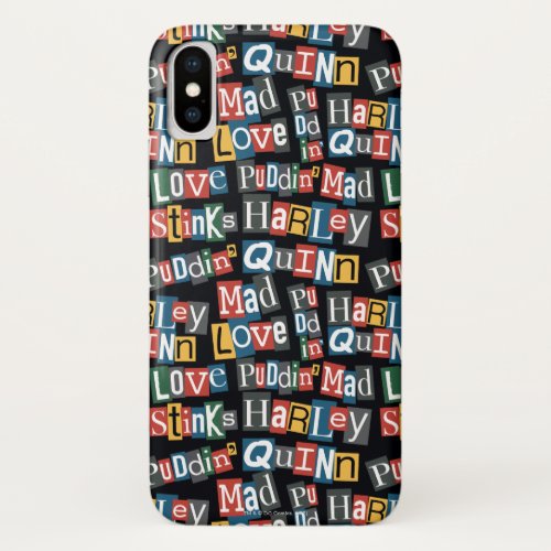 Batman  Harley Quinn Ransom Note Style Pattern iPhone X Case