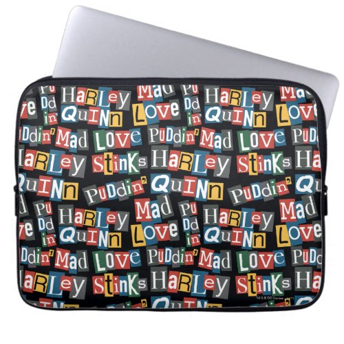 Batman  Harley Quinn Ransom Note Style Pattern Laptop Sleeve