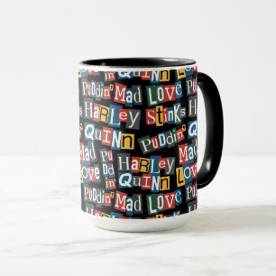 Batman   Harley Quinn Ransom Note Style Pattern Mug