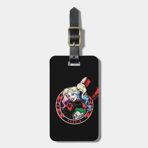 Batman  Harley Quinn Winking With Mallet Luggage Tag