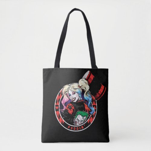 Batman  Harley Quinn Winking With Mallet Tote Bag