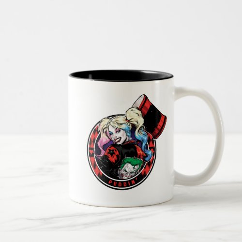 Batman  Harley Quinn Winking With Mallet Two_Tone Coffee Mug