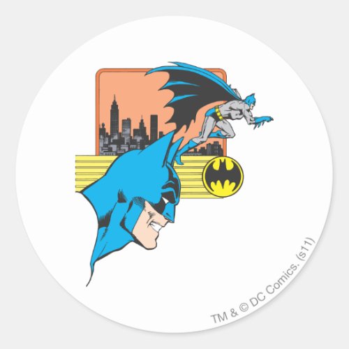 Batman Head 2 Classic Round Sticker