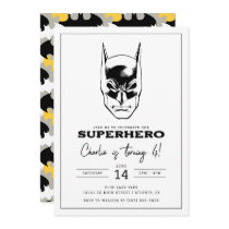 Batman Head Super Hero Boys Birthday Invitation