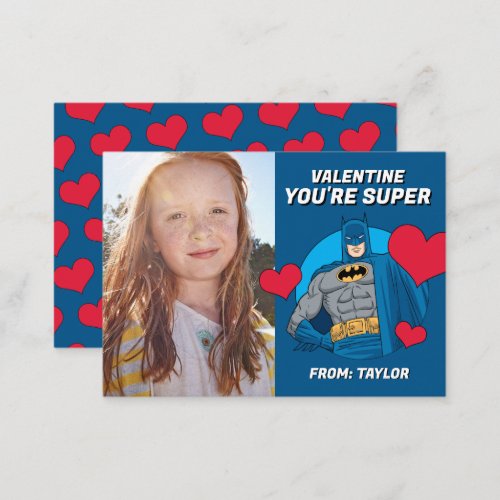 Batman Hearts  Happy Valentines Day Note Card