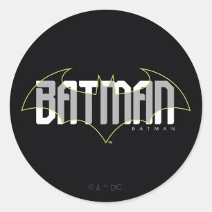 Batman Hi-Tech Name Graphic Classic Round Sticker