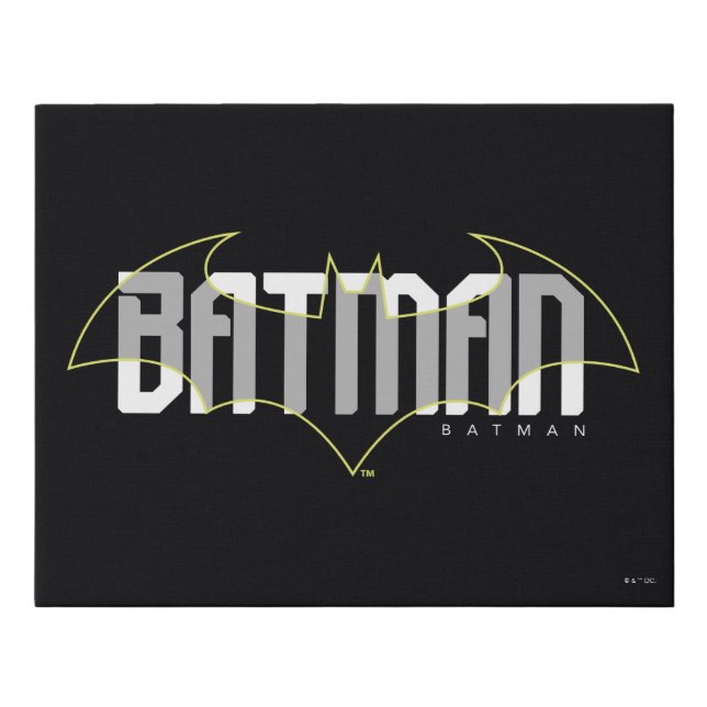 Batman Hi-Tech Name Graphic Faux Canvas Print (Front)