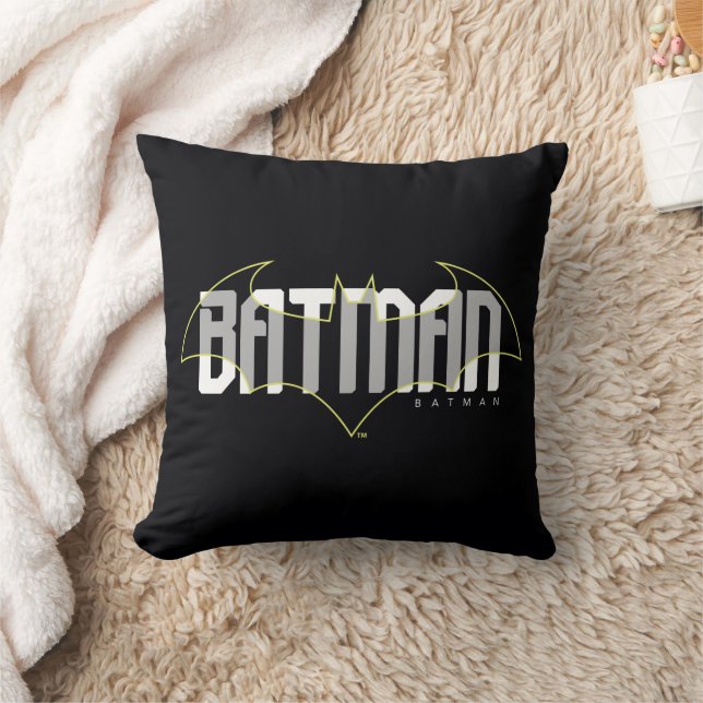 Batman Hi-Tech Name Graphic Throw Pillow (Blanket)