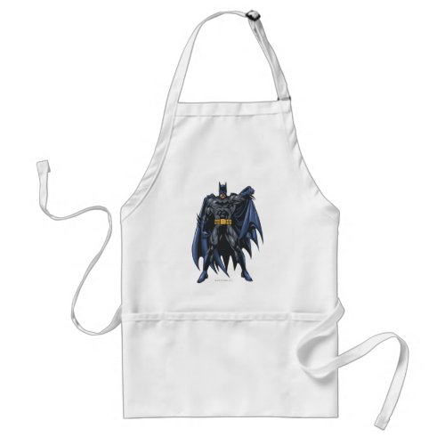 Batman holds up cape adult apron