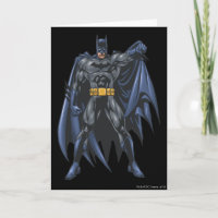 Batman holds up cape card
