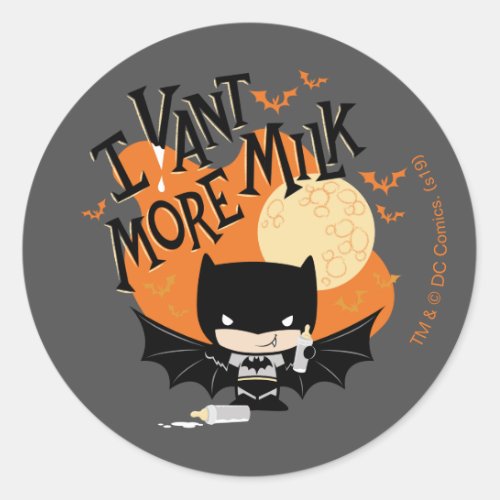 Batman  I Vant More Milk Classic Round Sticker