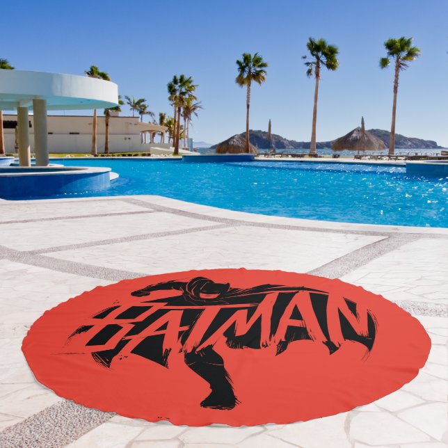 Batman Ink Brush Name Beach Towel (Pool)