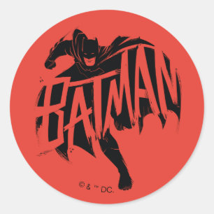 Batman Ink Brush Name Classic Round Sticker