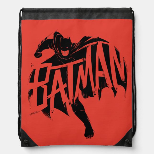 Batman Ink Brush Name Drawstring Bag (Front)