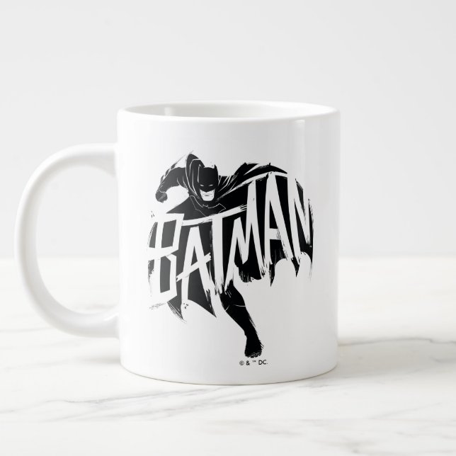 Batman Ink Brush Name Giant Coffee Mug (Left)