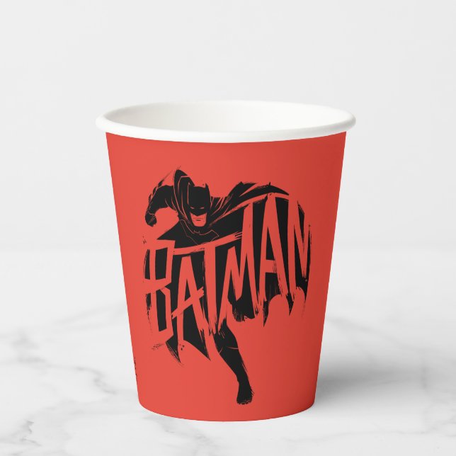 Batman Ink Brush Name Paper Cups (Front)