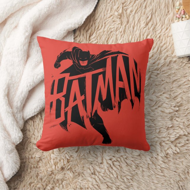 Batman Ink Brush Name Throw Pillow (Blanket)