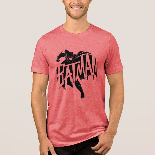 Batman Ink Brush Name Tri-Blend Shirt (Front)