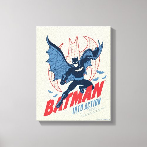 Batman Into Action Canvas Print