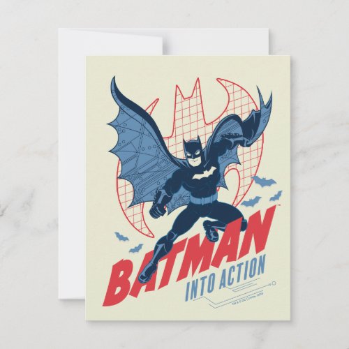 Batman Into Action Note Card