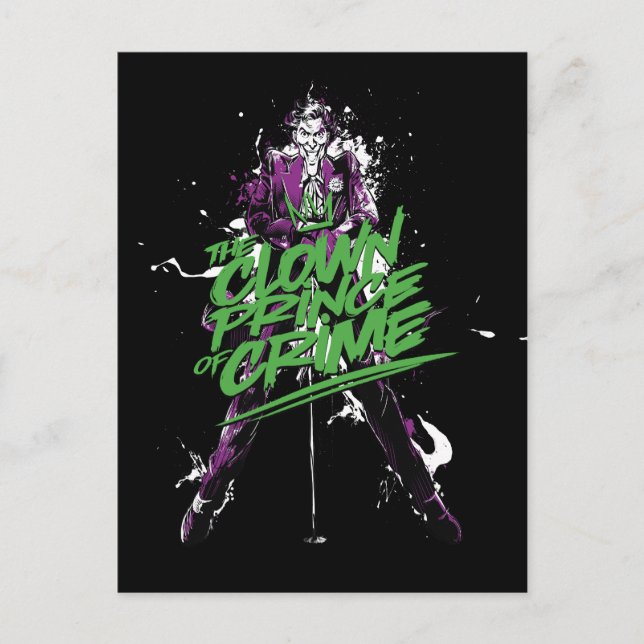 Batman | Joker Clown Prince Of Crime Ink Art Postcard (Front)