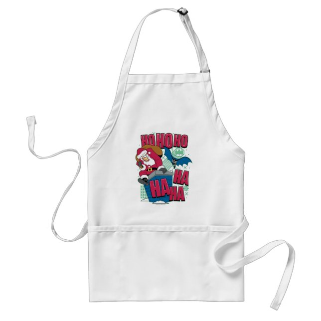 Batman | Joker Santa Claus Climbing Out Chimney Adult Apron (Front)
