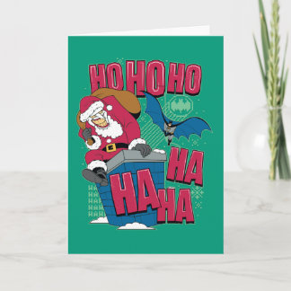 Batman | Joker Santa Claus Climbing Out Chimney Holiday Card