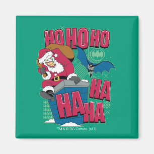 Batman Joker Santa Claus Climbing Out Chimney Magnet