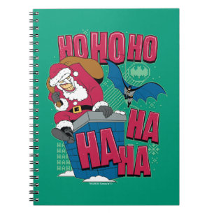Batman   Joker Santa Claus Climbing Out Chimney Notebook