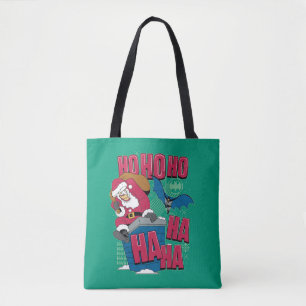 Batman Joker Santa Claus Climbing Out Chimney Tote Bag