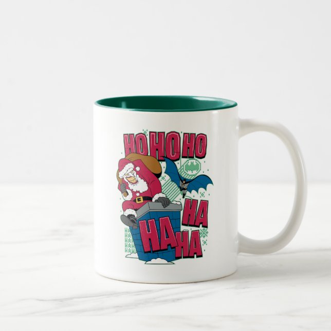Batman | Joker Santa Claus Climbing Out Chimney Two-Tone Coffee Mug (Right)