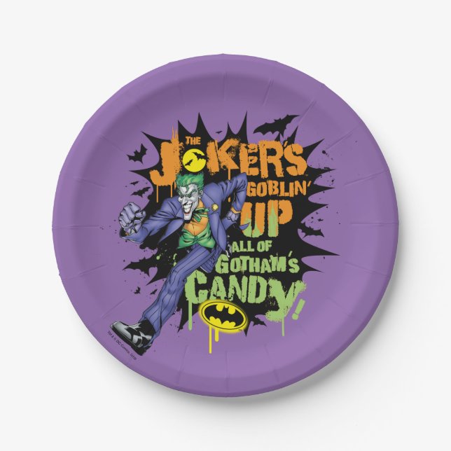 Batman | Joker's Goblin' Up All of Gotham's Candy Paper Plates (Front)