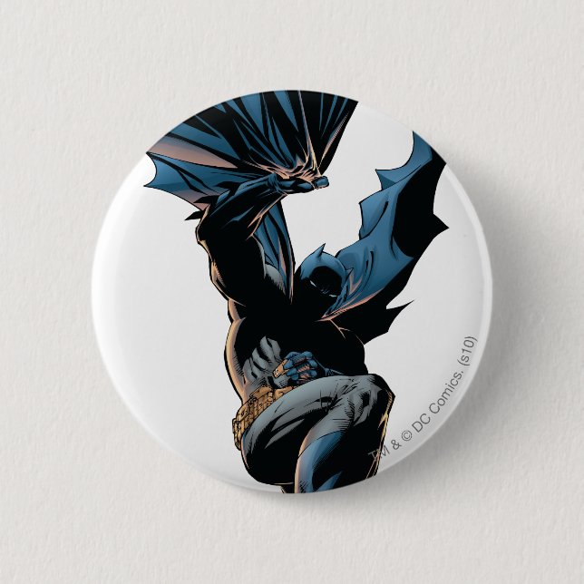 Batman Jumping Down Action Shot Pinback Button (Front)