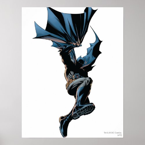 Batman Jumping Down Action Shot Poster