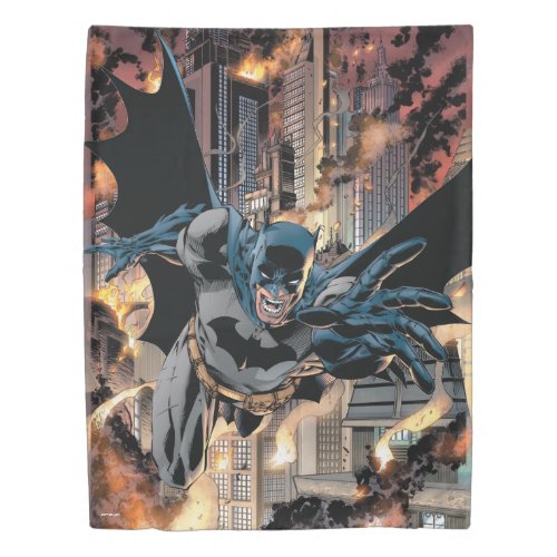 Batman Jumping Forward Yell Duvet Cover