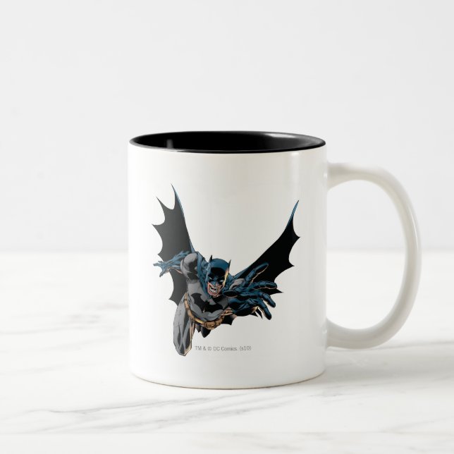 Batman Jumping Forward, Yell Two-Tone Coffee Mug (Right)