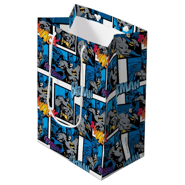 Batman Knight FX - 30A Thwack/Fwooshh Pattern Medium Gift Bag (Front Angled)