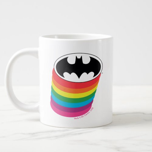 Batman Layered Rainbow Logo Giant Coffee Mug