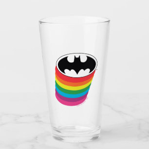 Batman Layered Rainbow Logo Glass