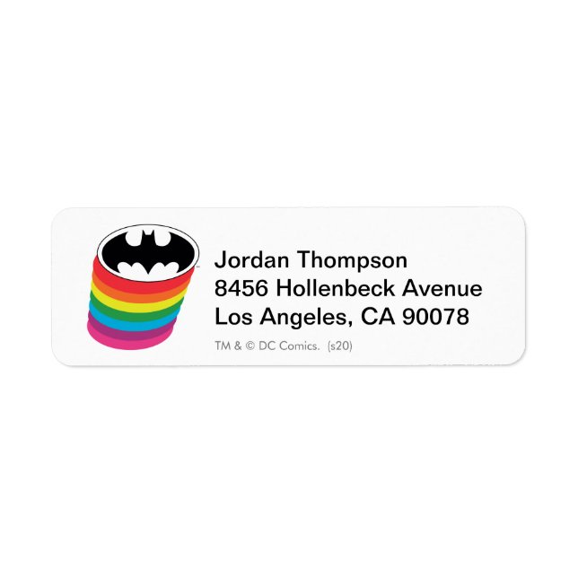 Batman Layered Rainbow Logo Label (Front)