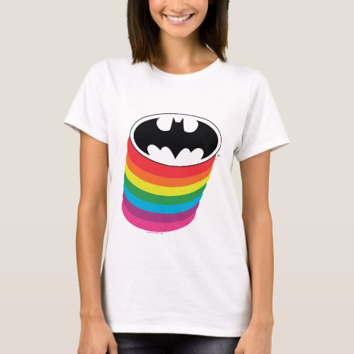 Batman Layered Rainbow Logo T_Shirt