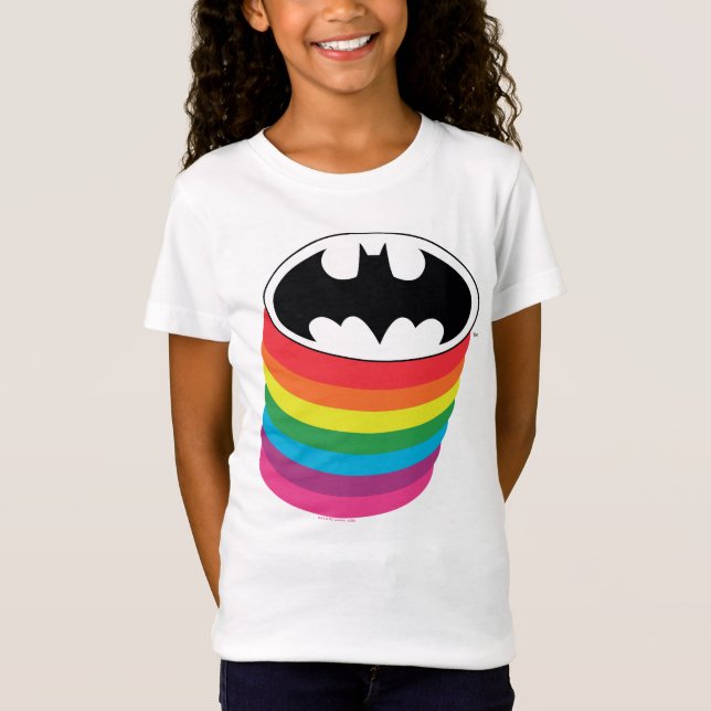 Batman Layered Rainbow Logo T-Shirt (Front)