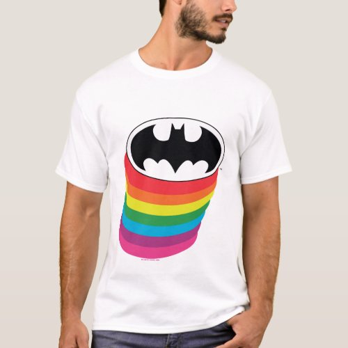 Batman Layered Rainbow Logo T_Shirt